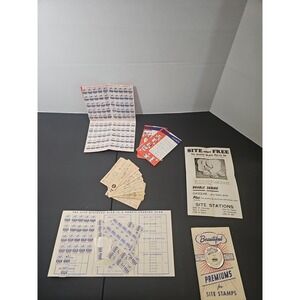Large Lot of Vintage  Site Station Store Gas Trading Stamps & Folder 1954